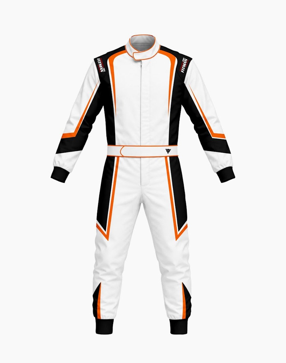 Fitman White Orange Kart Racing Suit